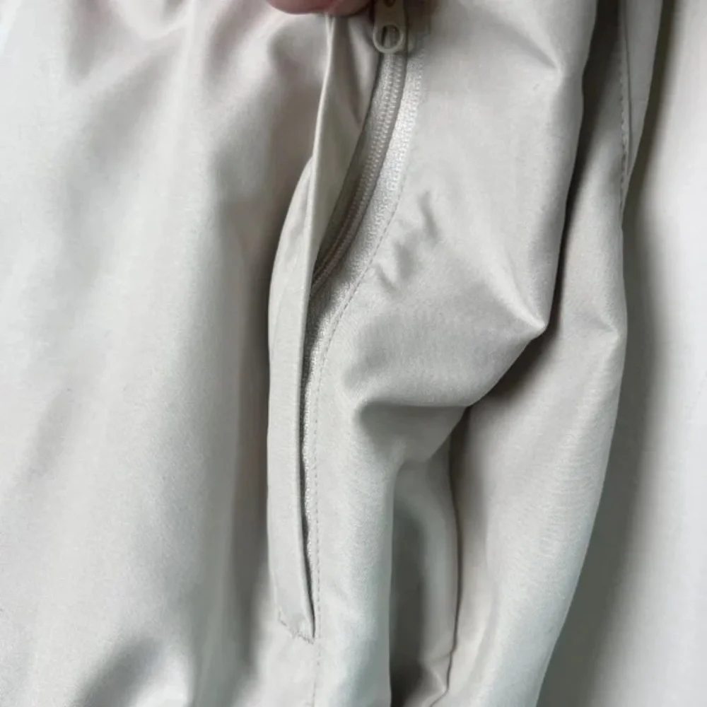 FootJoy Quarter Snap Golf Jacket Beige Men’s Size Medium Henley Pullover Pockets - Picture 5 of 9